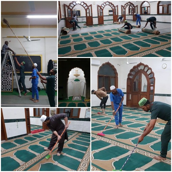 العناية بسجاد وفرش المساجد بأحدث التقنيات